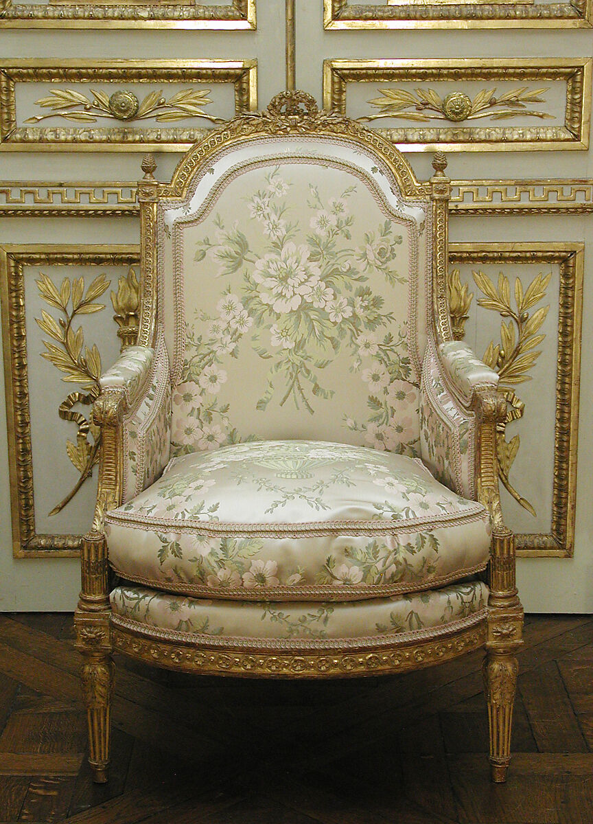 French louis xv style walnut bergere arm chair