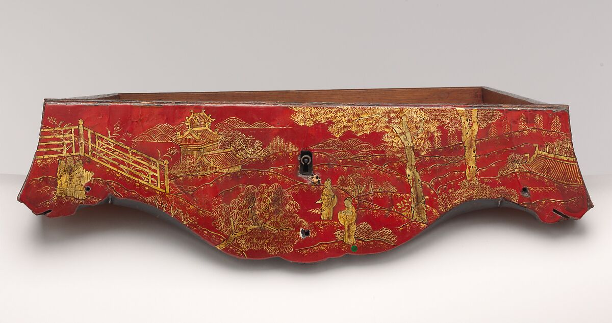 Writing table (bureau plat), Gilles Joubert (French, ca. 1689–1775), Lacquered oak, gilt-bronze mounts, lined with modern leather, French, Paris