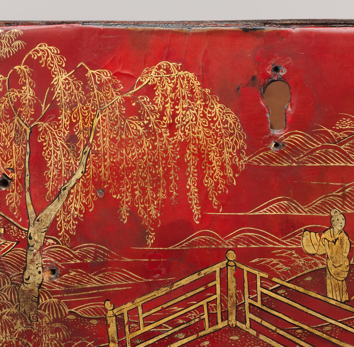 Writing table (bureau plat), Gilles Joubert (French, ca. 1689–1775), Lacquered oak, gilt-bronze mounts, lined with modern leather, French, Paris