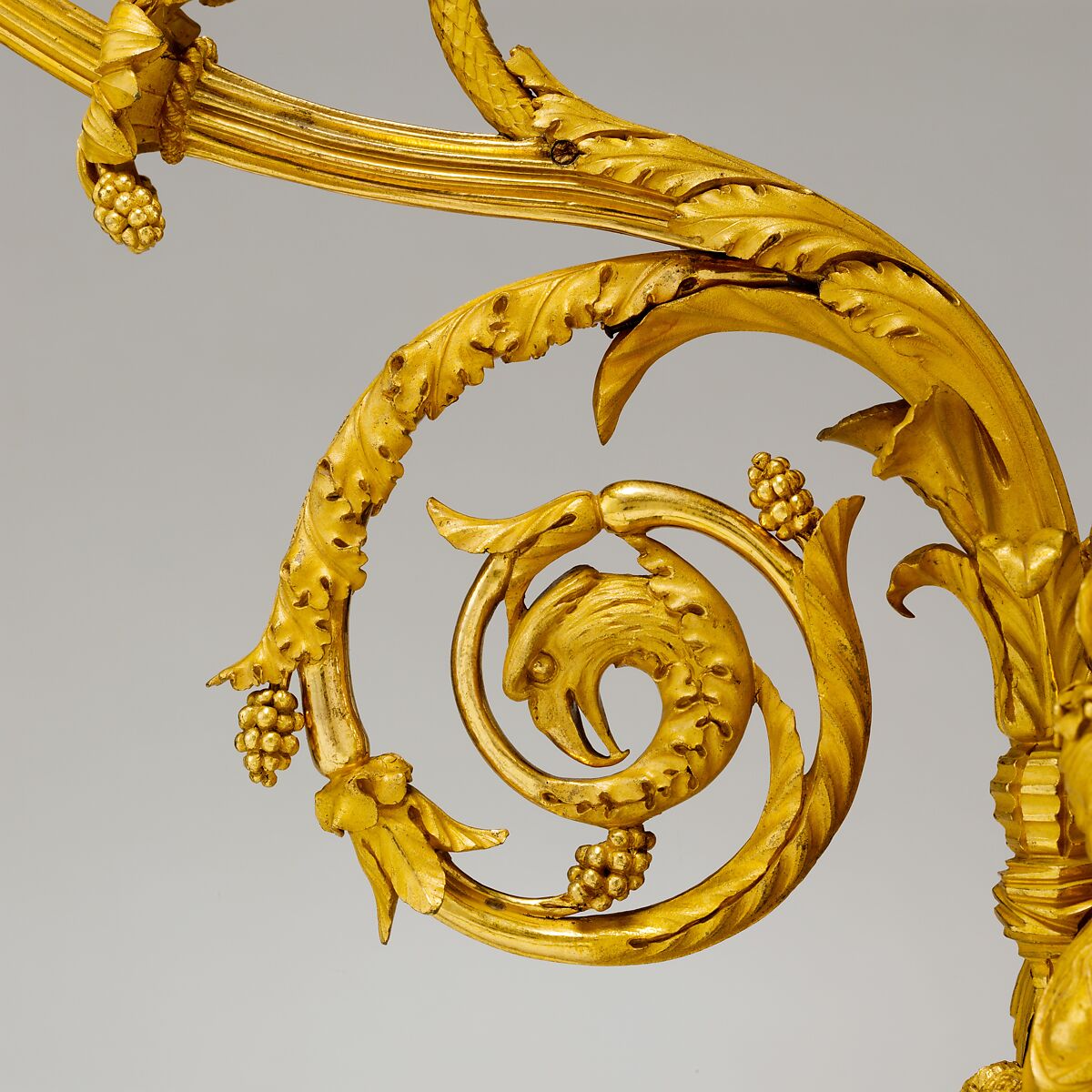 Pair of seven-light candelabra (candélabres or girandoles), Gilt bronze, griotte marble, bardiglio marble, French