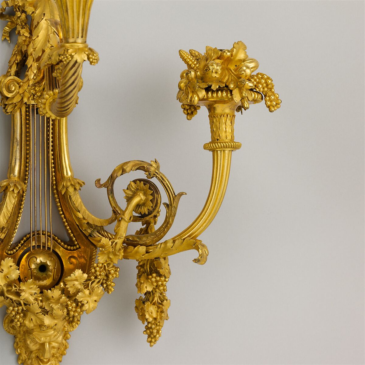 Set of four three-light sconces (bras de lumière), Gilt bronze, French, Paris