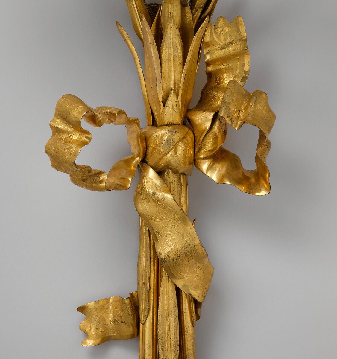 Pair of three-light sconces (bras de lumière), Gilt bronze, French, Paris