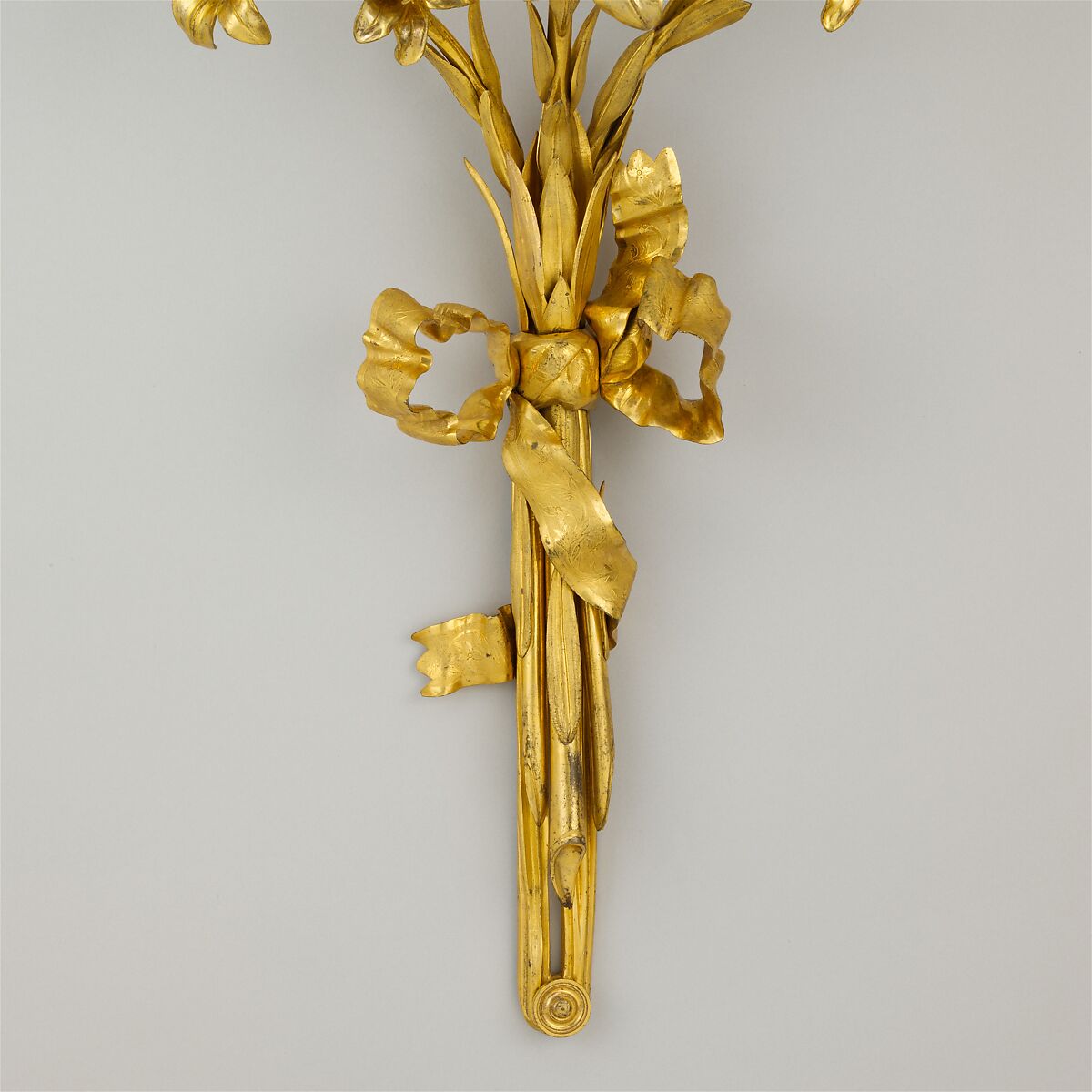 Pair of three-light sconces (bras de lumière), Gilt bronze, French, Paris