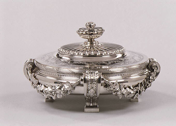 Dish with cover and liner, Jacques-Nicolas Roettiers (1736–1788, master 1765, retired 1777), Silver, French, Paris