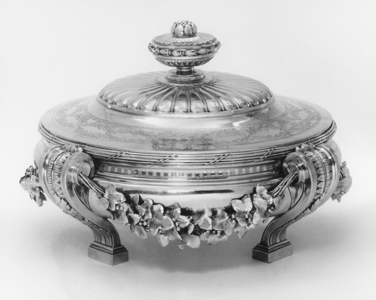 Dish with cover and liner, Jacques-Nicolas Roettiers (1736–1788, master 1765, retired 1777), Silver, French, Paris