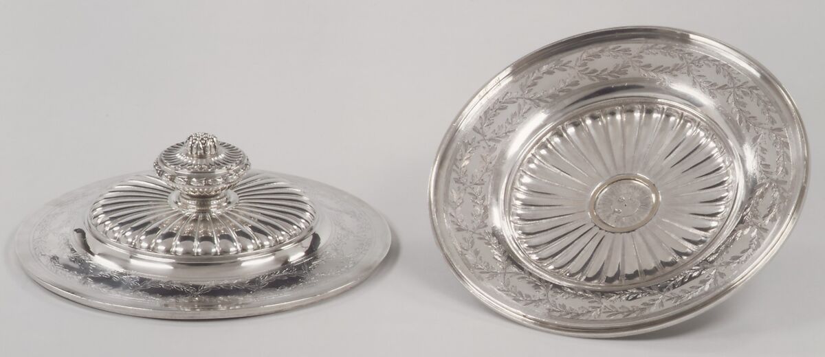 Dish with cover and liner, Jacques-Nicolas Roettiers (1736–1788, master 1765, retired 1777), Silver, French, Paris