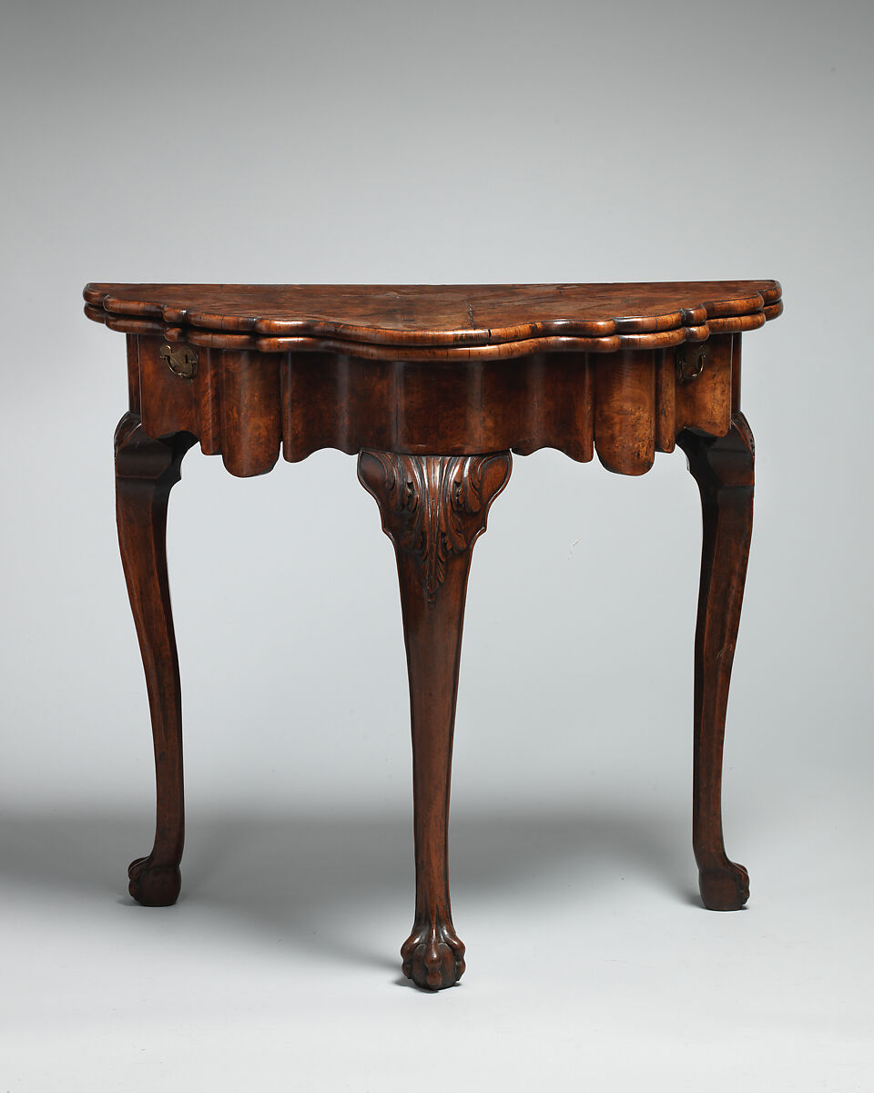 Card table, Walnut, brass, Dutch 