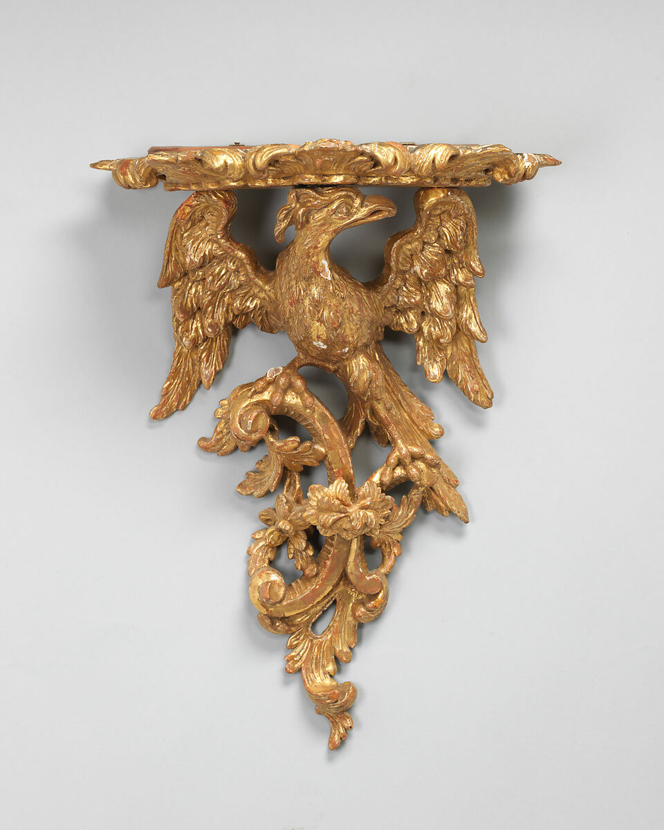 Pair of wall brackets, Gilded gesso on pine, British