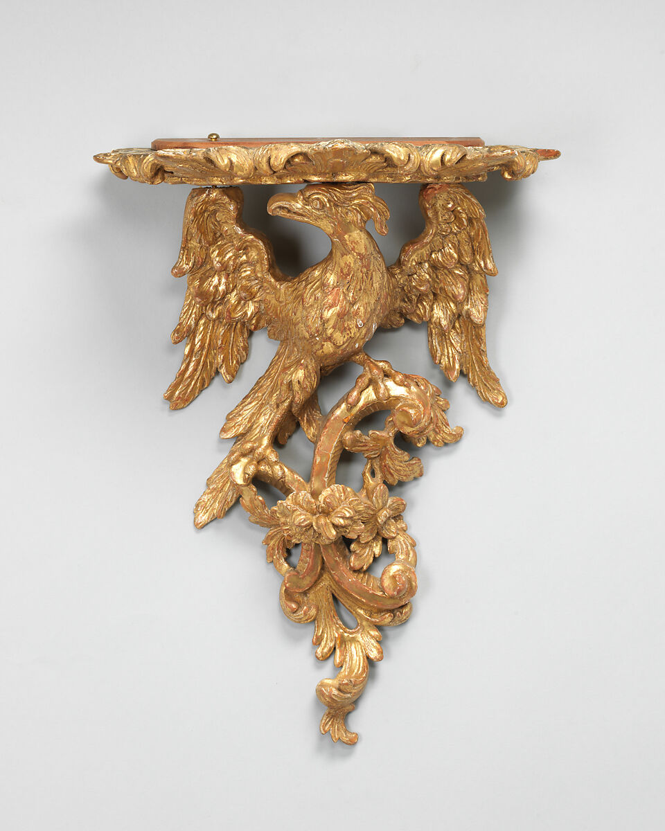Pair of wall brackets, Gilded gesso on pine, British