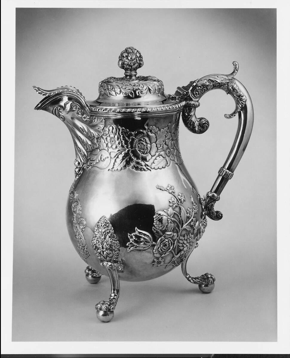 Covered Ewer, Frederick Marquand (1799–1882), Silver, American 