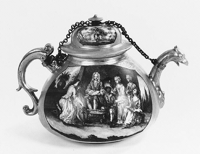 Teapot, Meissen Manufactory (German, 1710–present), Hard-paste porcelain, German, Meissen with German, Augsburg decoration