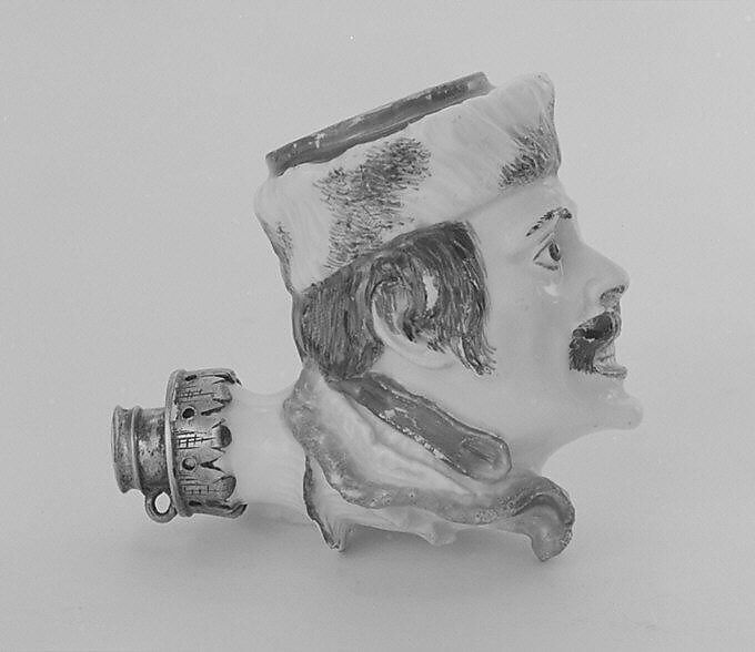 Pipe bowl, Meissen Manufactory (German, 1710–present), Hard-paste porcelain, silver, German, Meissen