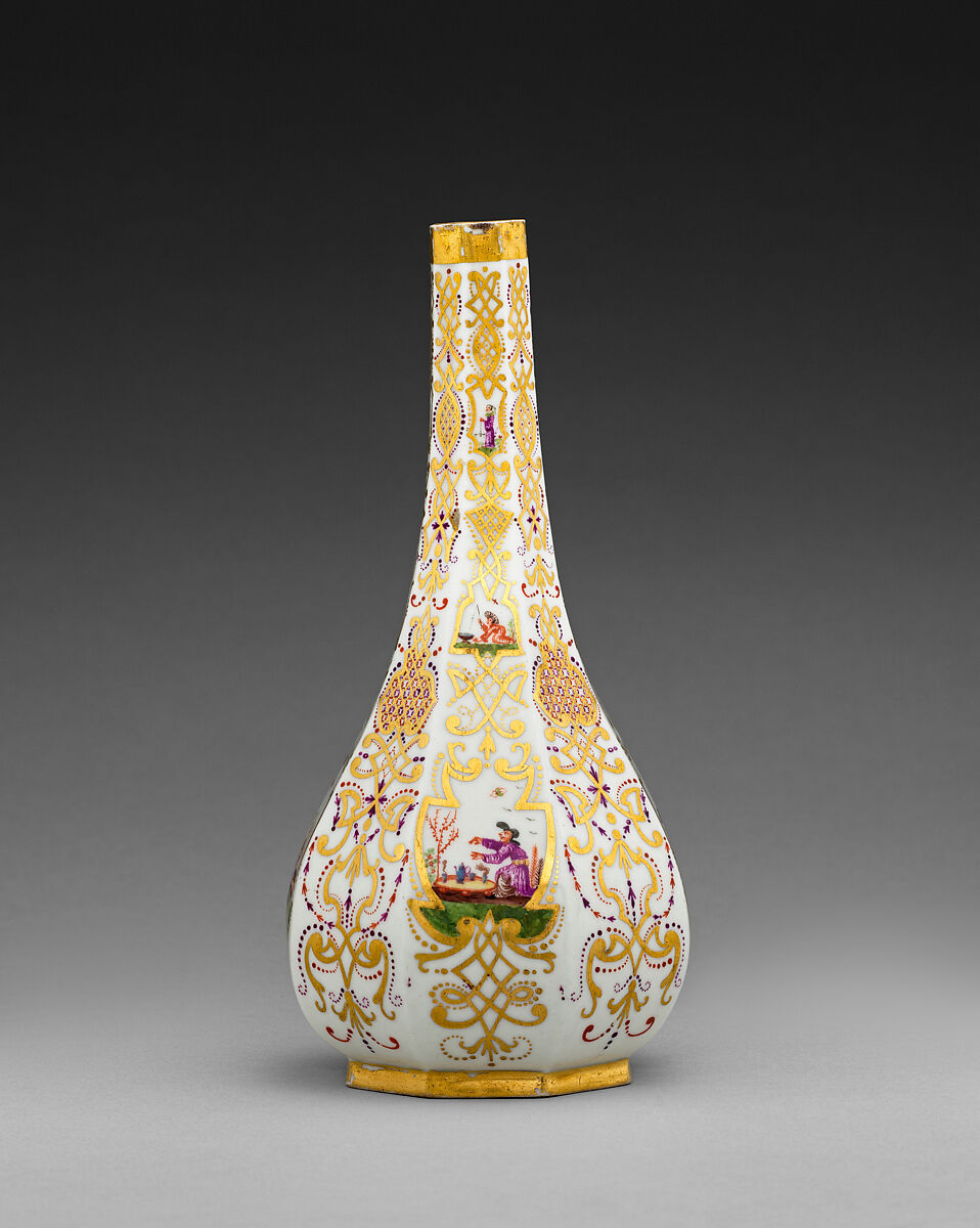 Bottles (3), Meissen Manufactory (German, 1710–present), Hard-paste porcelain, German, Meissen and Augsburg