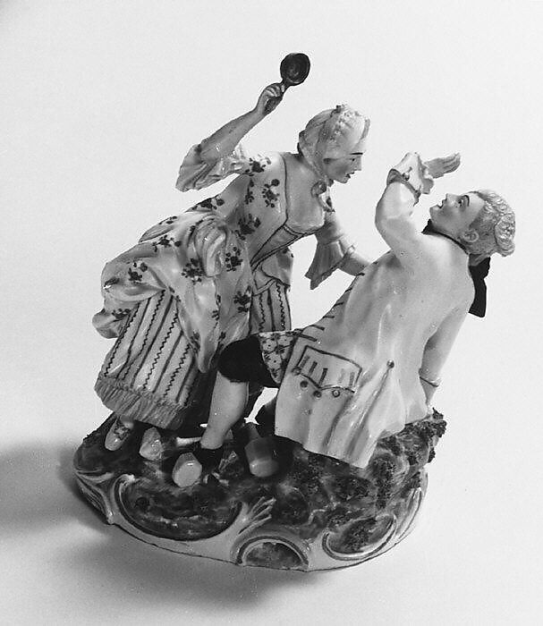 Marital discord (one of a pair), Frankenthal Porcelain Manufactory (German), Hard-paste porcelain, German, Frankenthal 
