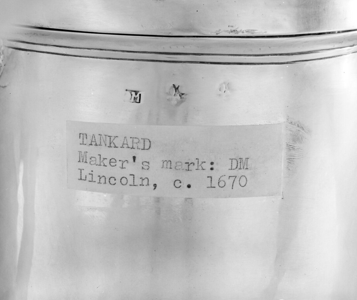 Tankard, ? M., provincial England (ca. 1670), Silver, British, possibly Hull