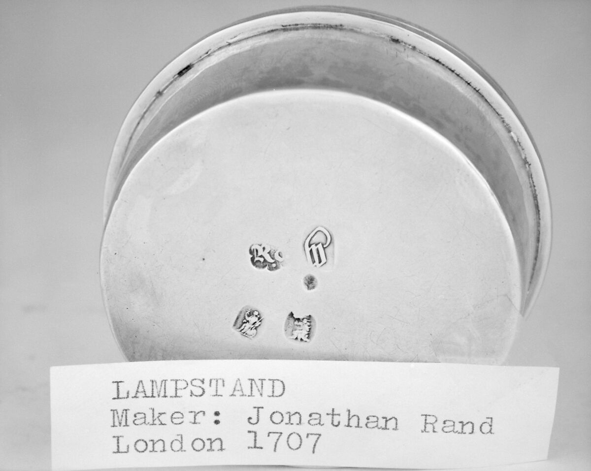 Teapot with lamp and lampstand, Jonathan Rand, Silver, British, London