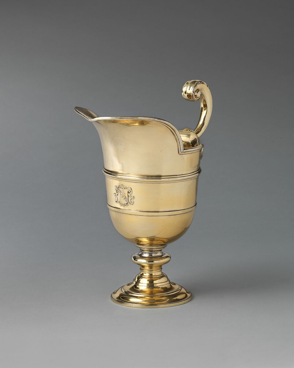 Ewer (part of a set), Simon Pantin I (British, ca. 1672–1728), Silver gilt, British, London 