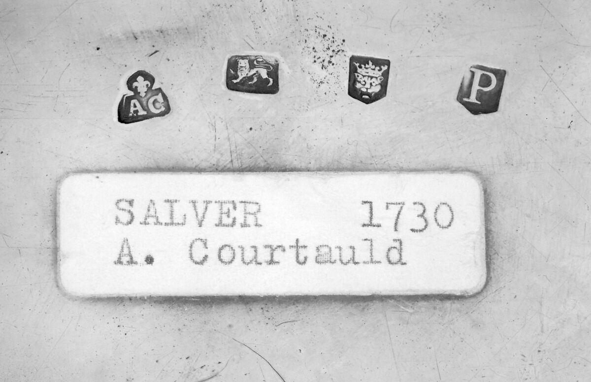 Salver, Augustin Courtauld (British, 1685–1751), Silver, British, London