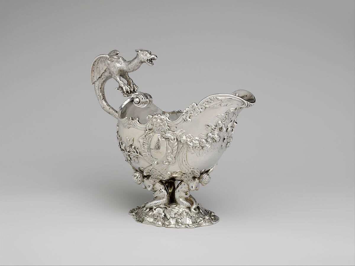 Sauceboat, Charles Frederich Kandler (active 1735, died 1778), Silver, British, London 