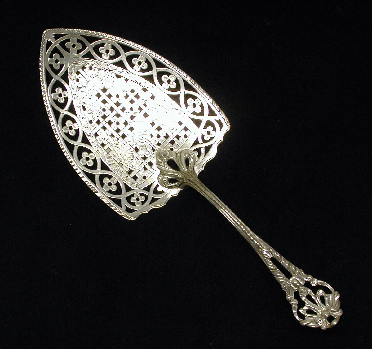 Fish slice, Charles Aldridge (active 1775–93), Silver, British, London