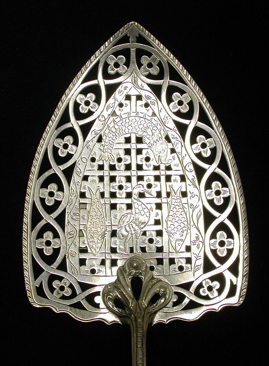 Fish slice, Charles Aldridge (active 1775–93), Silver, British, London