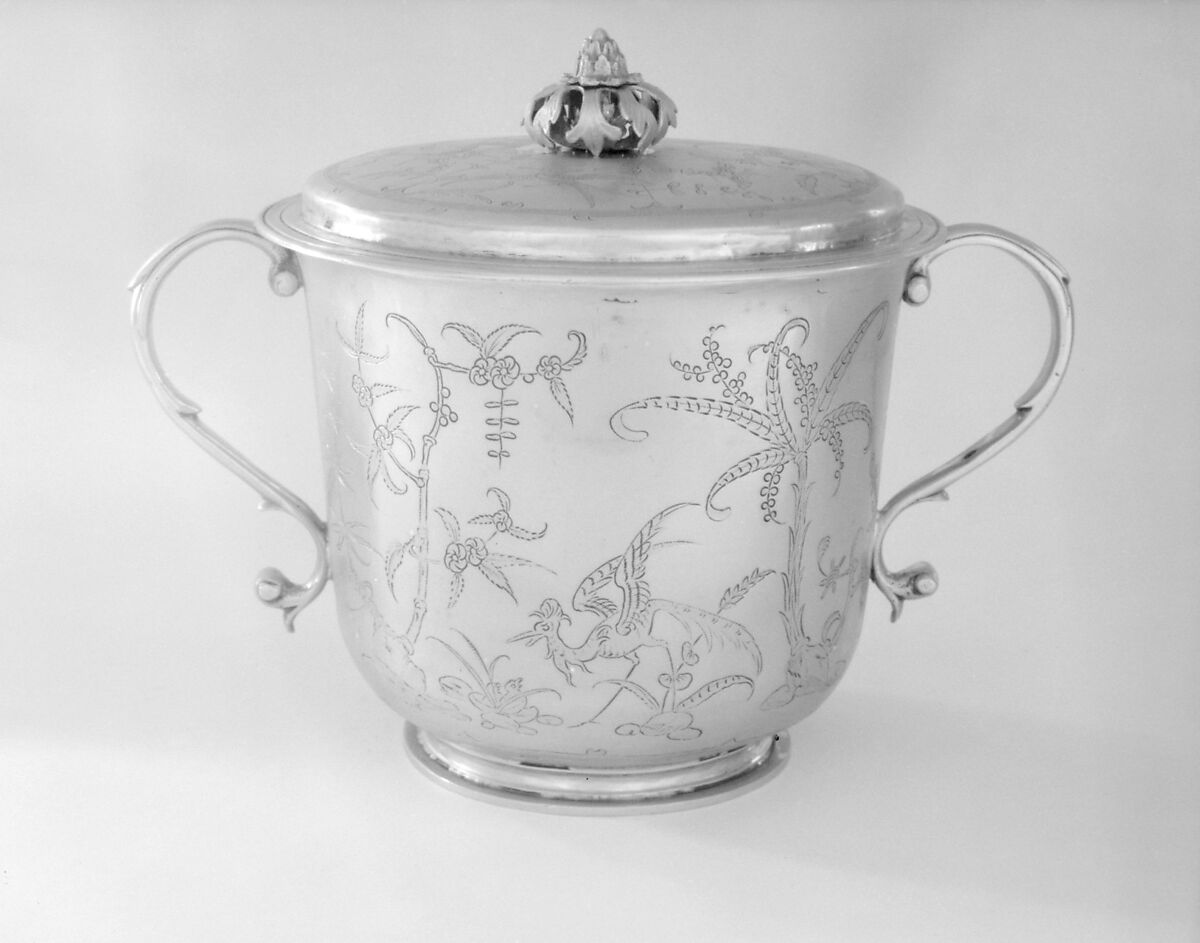 Cup with cover, Thomas Jenkins (active 1668–1708), Silver gilt, British, London 