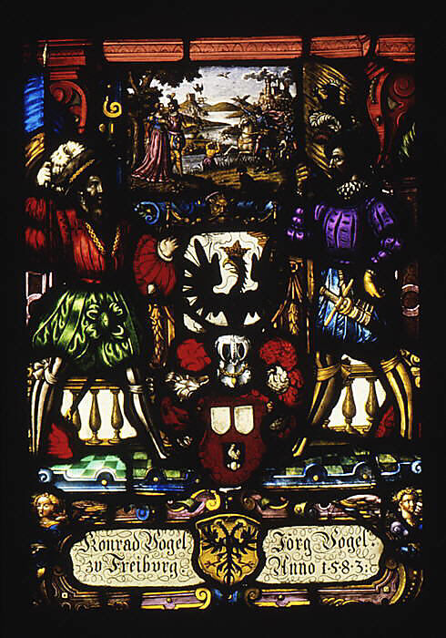 Armorial panel, Stained glass, German 