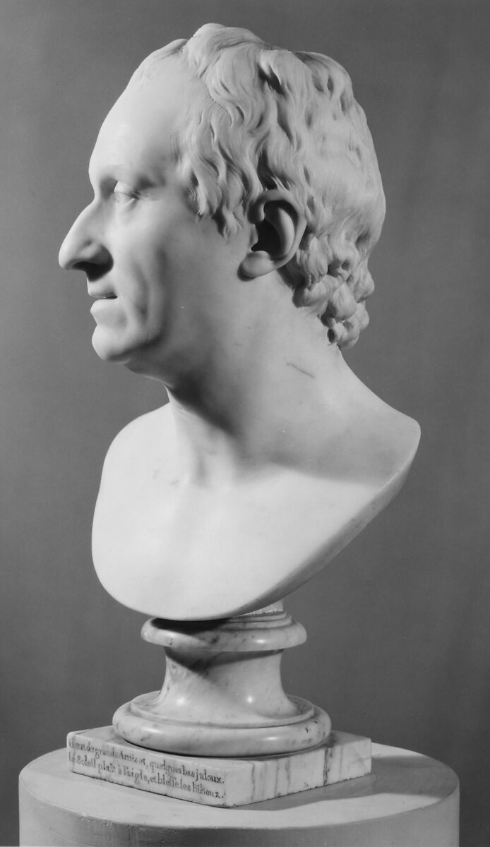 Denis Diderot (1713–1784), Jean Antoine Houdon (French, Versailles 1741–1828 Paris), Marble, French, Paris