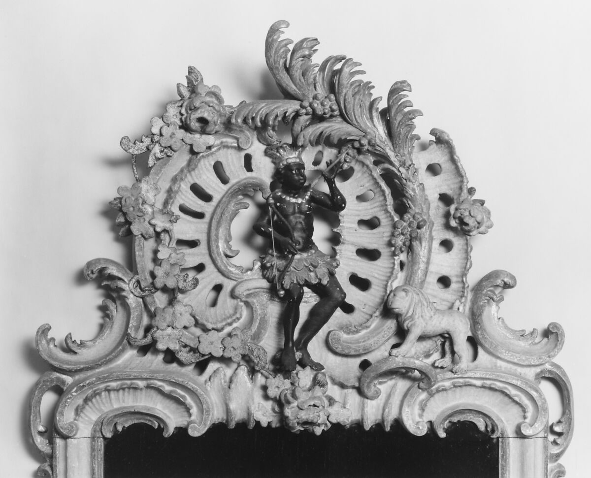 Mirror (one of a pair), Carved, painted, and gilded basswood and red pine, German