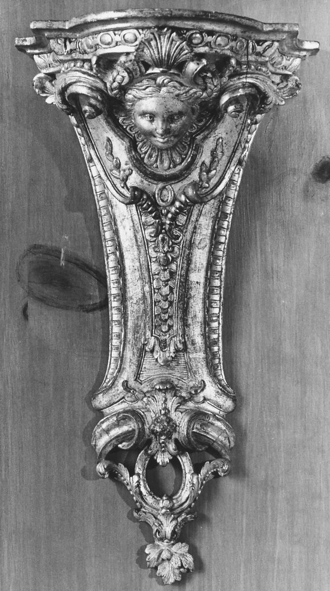 Pair of wall brackets, Carved and gilded wood, French 
