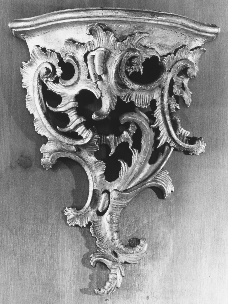 Wall bracket, Carved and gilded wood, French 