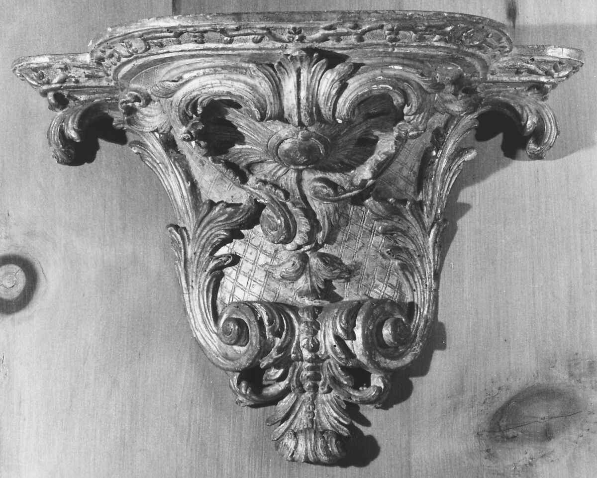 Wall bracket, Carved and gilded wood, French 