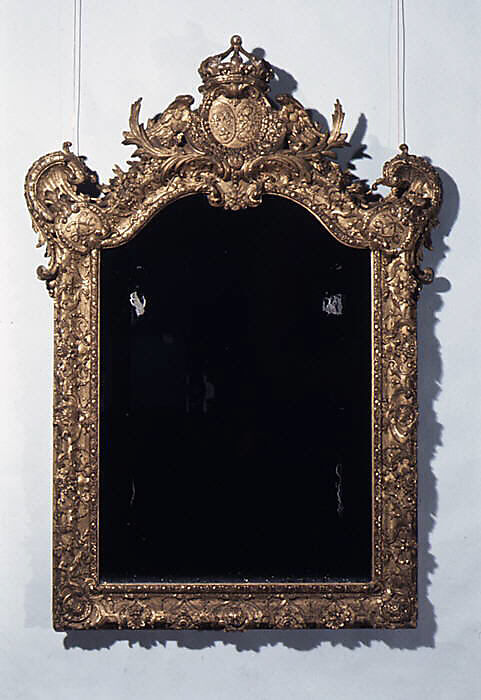 Wall mirror, Carved and gilded oak, French 