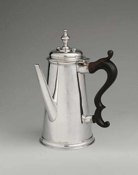 Chocolate Pot, Marked by W. N., Silver, American 