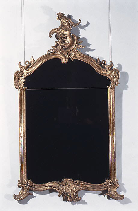 Wall mirror, Carved and gilded basswood, glass and pine, German 