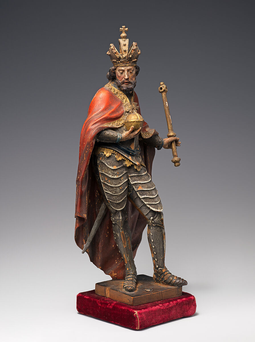A King, possibly the Emperor Saint Henry, Style of Joseph Götsch (1728–1793), Polychromed and gilded wood, German, Bavaria