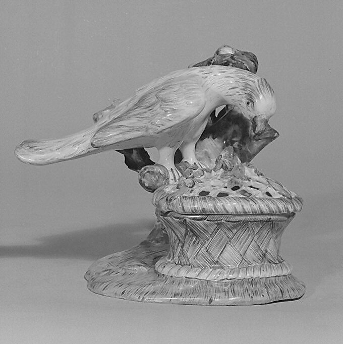Parrot with spread wings, Decoration by Johannes Zeschinger (born 1723, active 1748, 1753), Faience (tin-glazed earthenware), German, Strasbourg 
