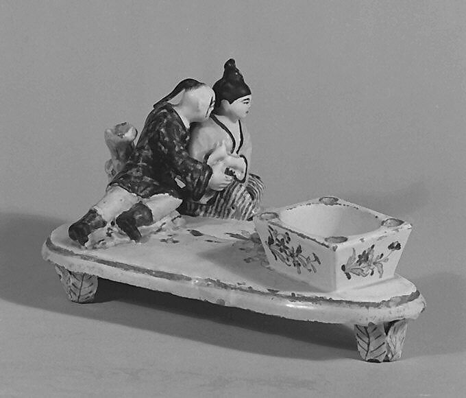 Inkstand, Johannes Zeschinger (born 1723, active 1748, 1753), Tin-glazed earthenware, German, Höchst 