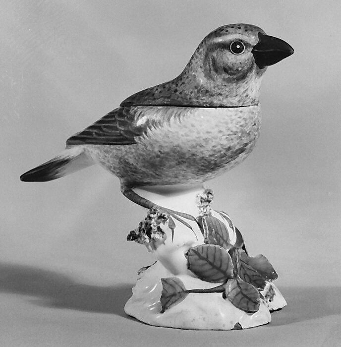 Thrush, Tin-glazed earthenware, German, Höchst 