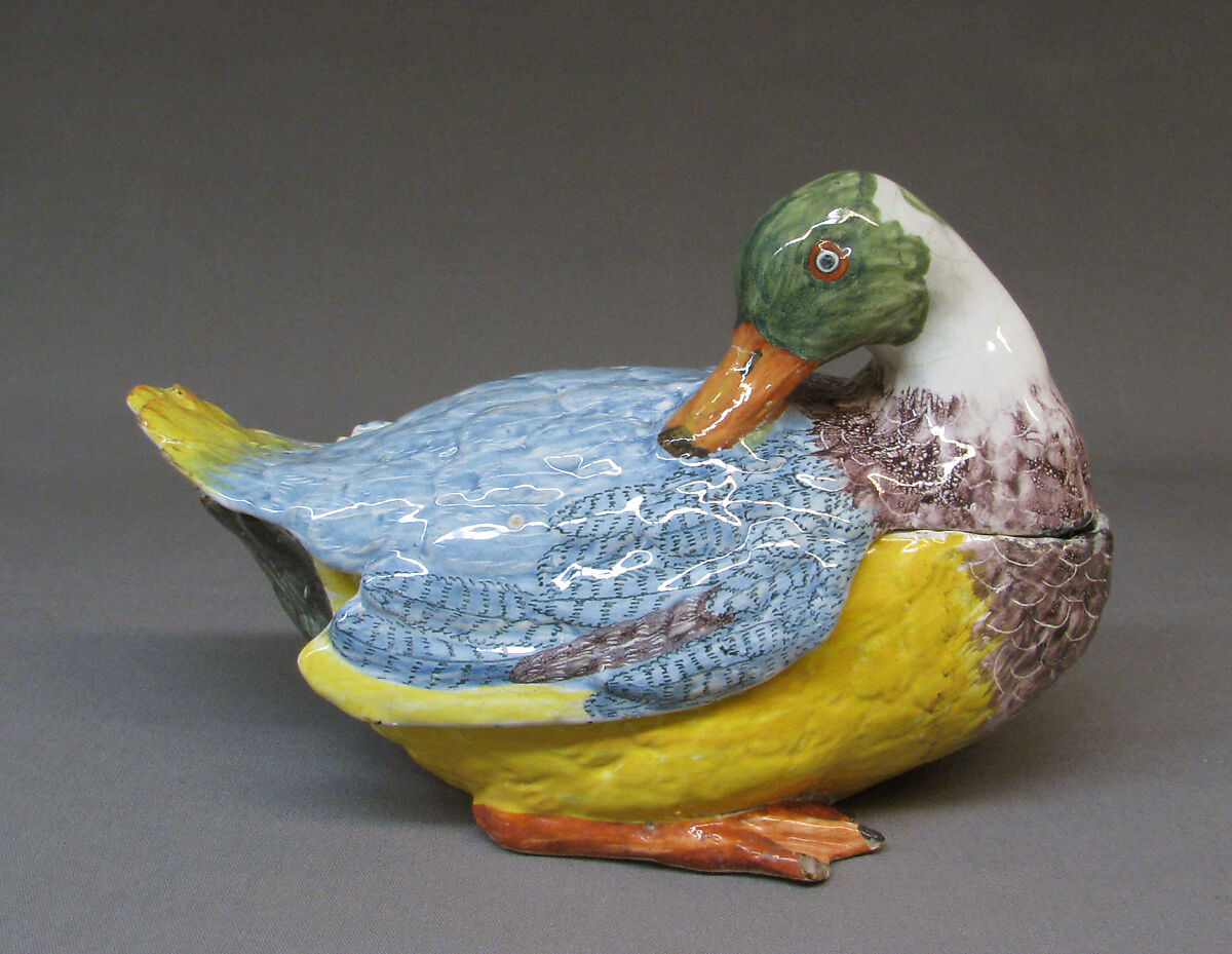 Tureen, Tin-glazed earthenware, French 