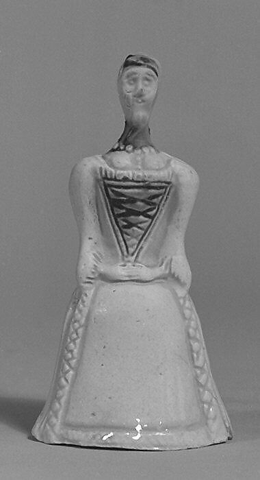 Figure of a lady, Salt-glazed stoneware, British, Staffordshire 