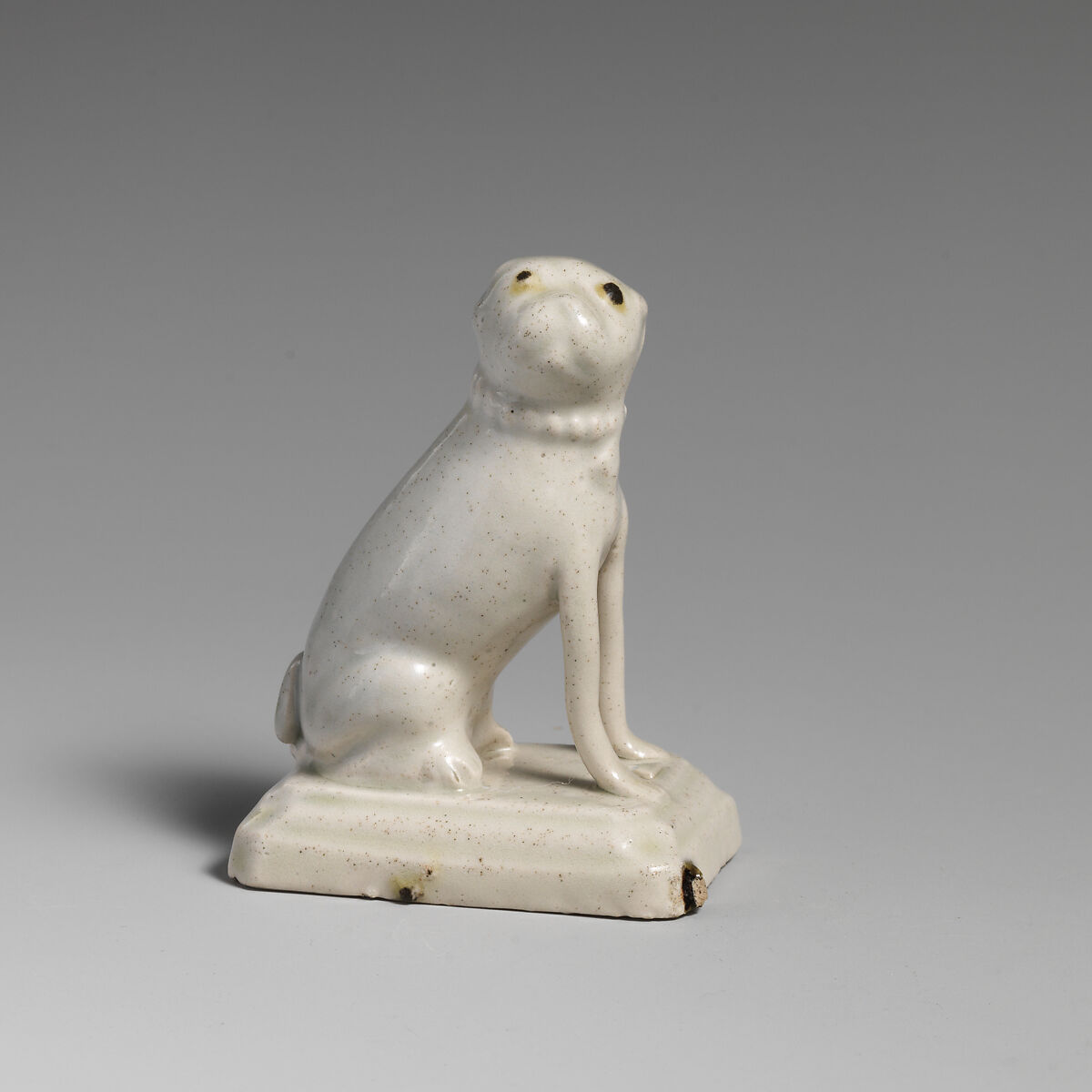 Pug dog, Salt-glazed stoneware, British, Staffordshire 