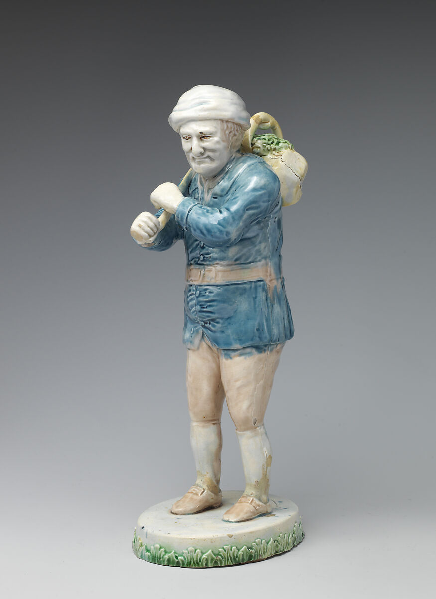 Man with bundle over his shoulder, Manner of Ralph Wood the Elder (British, Burslem 1715–1772 Burslem), Lead-glazed earthenware, British, Staffordshire 