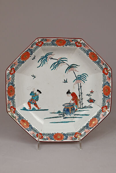 Octagonal plate, probably Höchst Manufactory (German, 1746–1796), Hard-paste porcelain, German, probably Höchst or Nymphenburg 