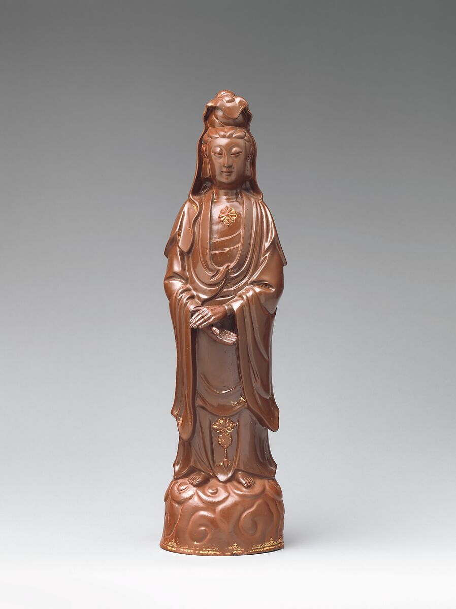 Guanyin, Meissen Manufactory (German, 1710–present), Red stoneware with gilding, German, Meissen 