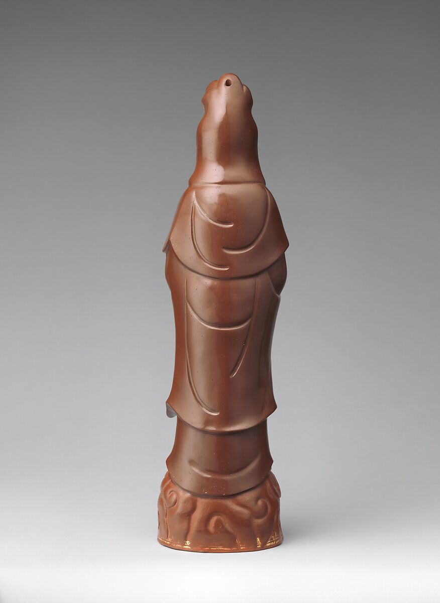 Guanyin, Meissen Manufactory (German, 1710–present), Red stoneware with gilding, German, Meissen