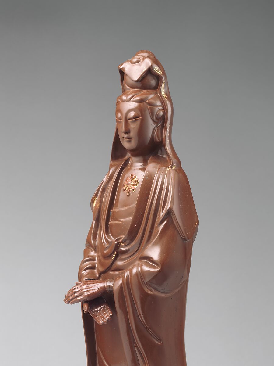 Guanyin, Meissen Manufactory (German, 1710–present), Red stoneware with gilding, German, Meissen