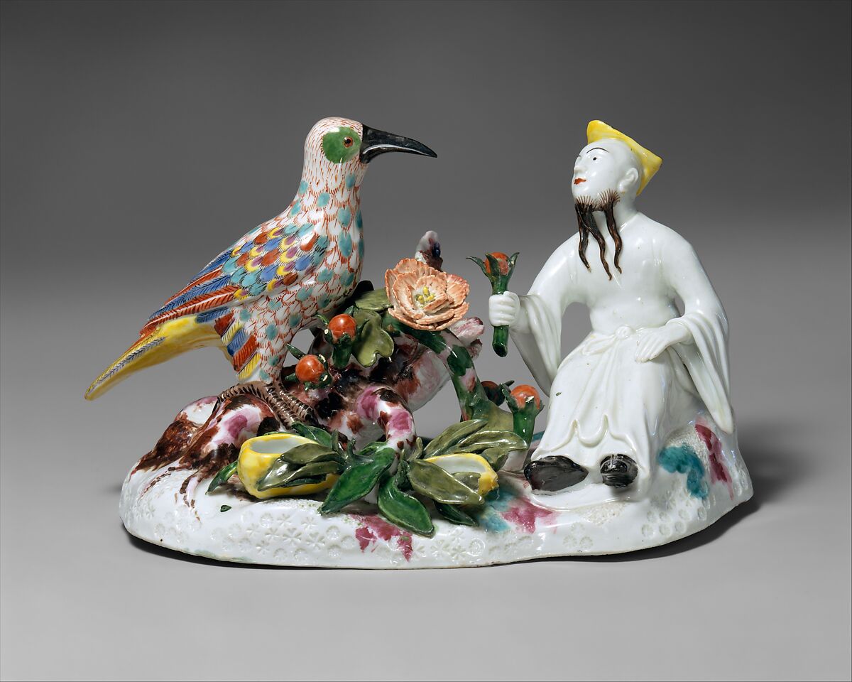 Chinese man with a bird, Meissen Manufactory (German, 1710–present), Hard-paste porcelain, German, Meissen 