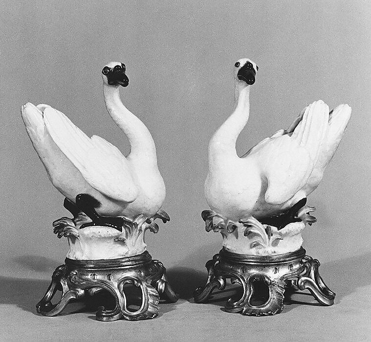 Swan (one of a pair), Meissen Manufactory (German, 1710–present), Hard-paste porcelain, German, Meissen 