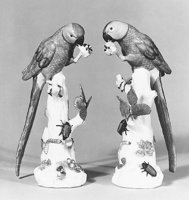 Indian parrot (one of a pair), Meissen Manufactory (German, 1710–present), Hard-paste porcelain, German, Meissen 